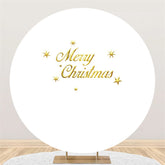 Lofaris Gold Star Merry Christmas Round Backdrop For Party